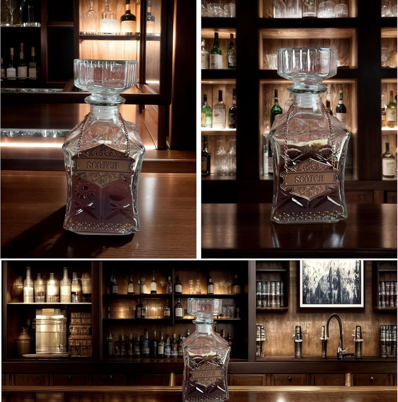 Hoomuda Copper Liquor Decanter Tags, Set of 8, 2.6 x 2 inches, Labels for Gin, Vodka, Bourbon, Whiskey, Brandy, Rum, Scotch, Tequila - Image 3